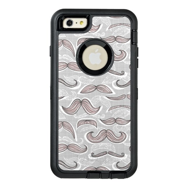 Trendy Mustache Pattern Otterbox iPhone Case (Back)