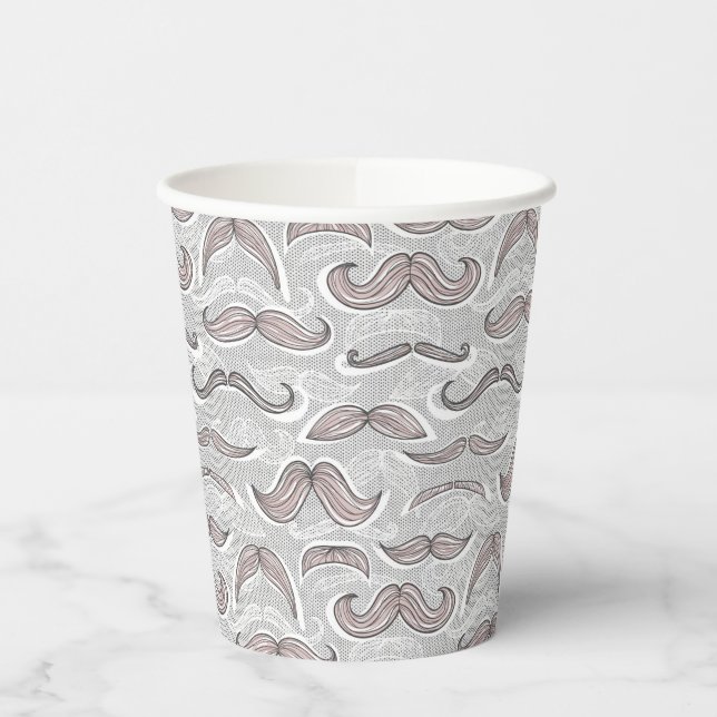 Trendy Mustache Pattern Paper Cups (Left)