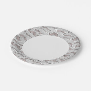 Trendy Mustache Pattern Paper Plates