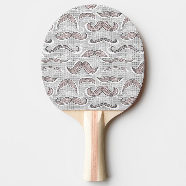Trendy Mustache Pattern Ping-Pong Paddle (Front)