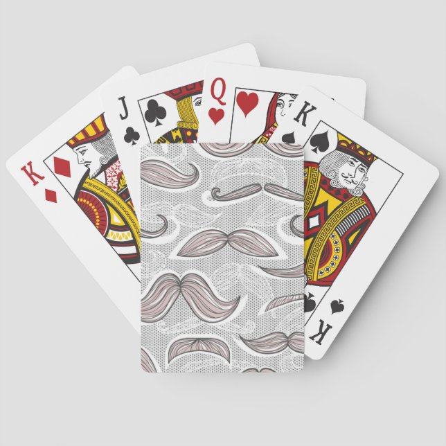 Trendy Mustache Pattern Poker Cards (Back)