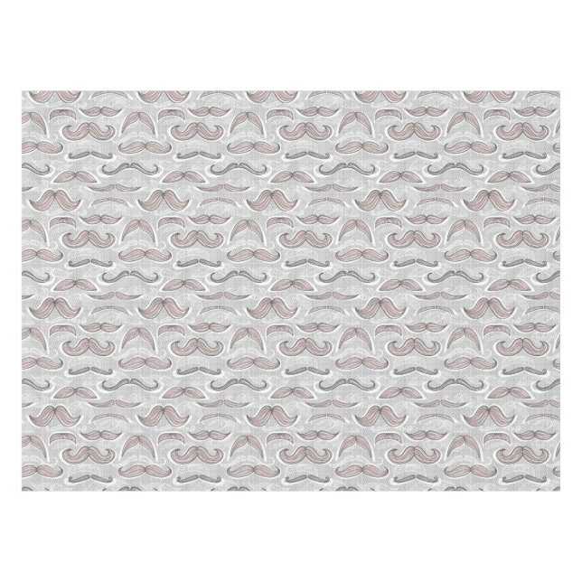 Trendy Mustache Pattern Tablecloth (Front (Horizontal))