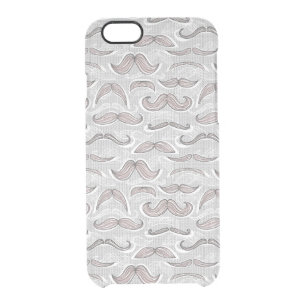 Trendy Mustache Pattern Clear iPhone 6/6S Case