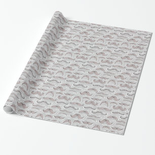Trendy Mustache Pattern Wrapping Paper