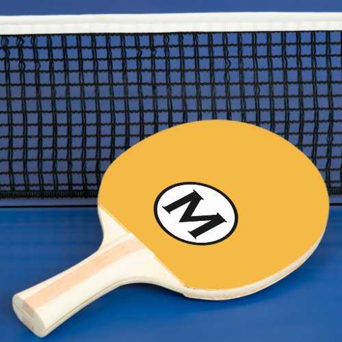 Trendy Mustard Monogram Ping Pong Paddle