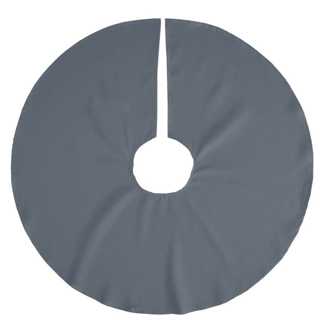 Trendy muted blue | ash blue  brushed polyester tree skirt (Front)