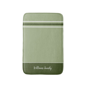 Trendy Muted Sage - Stripes Bath Mat