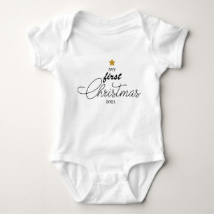 Trendy My First Christmas Script Baby One-Piece Ba Bodysuit