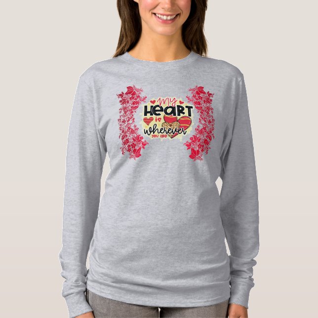 Trendy My Heart Valentines Day Long Sleeve T-Shirt (Front)