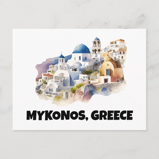 Trendy Mykonos Greece Vintage Travel  Postcard (Front)