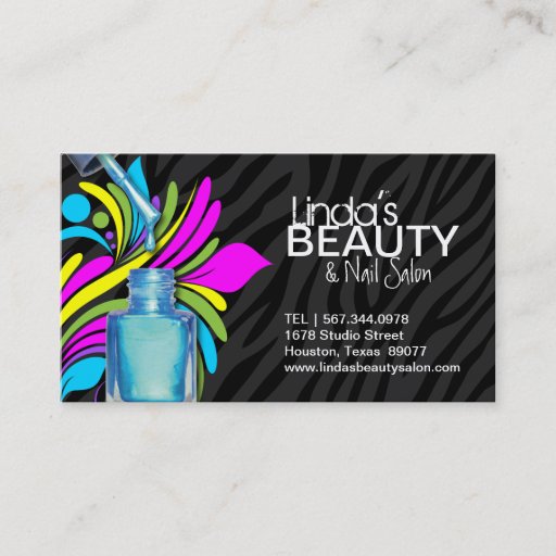 Customizable TRENDY NAIL SALON BUSINESS CARD