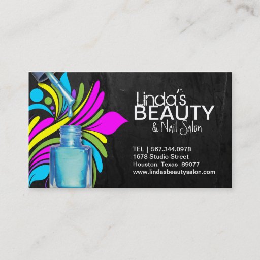 Customizable TRENDY NAIL SALON BUSINESS CARD
