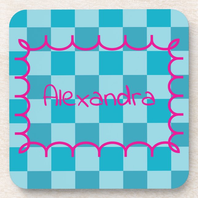 Trendy Name Template Sticker Beverage Coaster (Front)