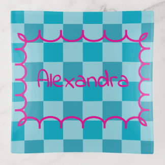 Trendy Name Template Sticker Trinket Tray