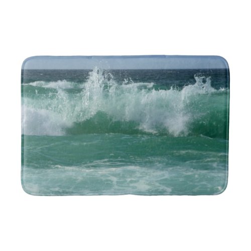 Trendy Nature Seaside Beach Waves Template Medium Bath Mat