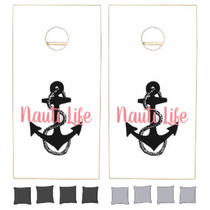trendy nautical ANCHOR AND ROPE NAUTI LIFE Cornhole Set