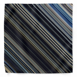 Trendy Navy and Gold Multicolor Stripes Bandana