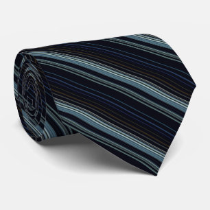 Trendy Navy and Gold Multicolor Stripes Neck Tie