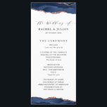 trendy navy and rose gold agate wedding program<br><div class="desc">navy and rose gold agate. You can personalize the text and colors on this wedding program.</div>