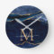 Trendy Navy Blue Gold Agate Geode Glitter Monogram