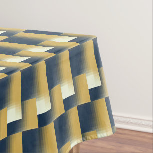 Trendy Navy Blue Mustard Yellow Stylish Pattern Tablecloth