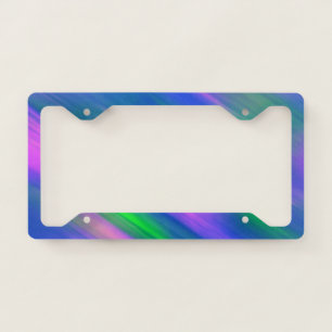 Trendy Neon Bright Blue green pink Abstract  License Plate Frame
