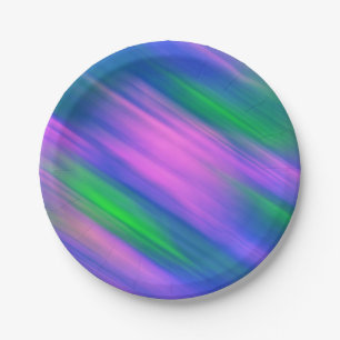 Trendy Neon Bright Blue green pink Abstract  Paper Plates