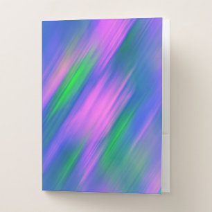 Trendy Neon Bright Blue green pink Abstract Pocket Folder