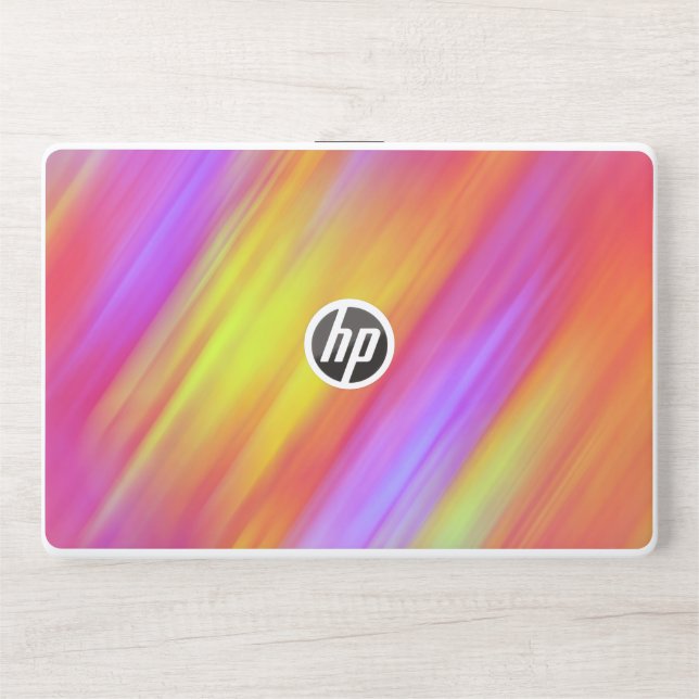 Trendy Neon Bright Red Pink Yellow Abstract  HP Laptop Skin (Front)