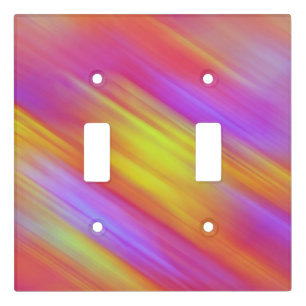 Trendy Neon Bright Red Pink Yellow Abstract Light Switch Cover