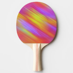 Trendy Neon Bright Red Pink Yellow Abstract Ping Pong Paddle