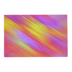 Trendy Neon Bright Red Pink Yellow Abstract Placemat