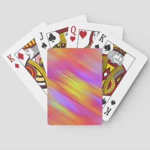 Trendy Neon Bright Red Pink Yellow Abstract  Poker Cards