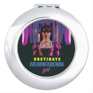 Trendy Neon Cyberpunk Obstinate Headstrong Girl Compact Mirror