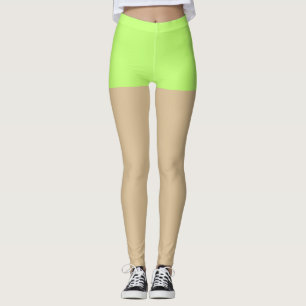 Trendy neon faske shorts for teens l Green  Leggings