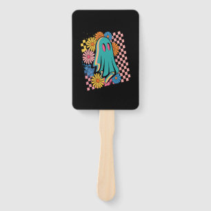 Trendy Neon Floral Ghost Halloween Hand Fan