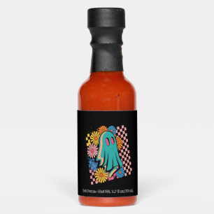 Trendy Neon Floral Ghost Halloween Hot Sauces