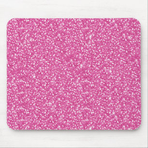 Trendy Neon Hot Pink Glitter Mouse Pad