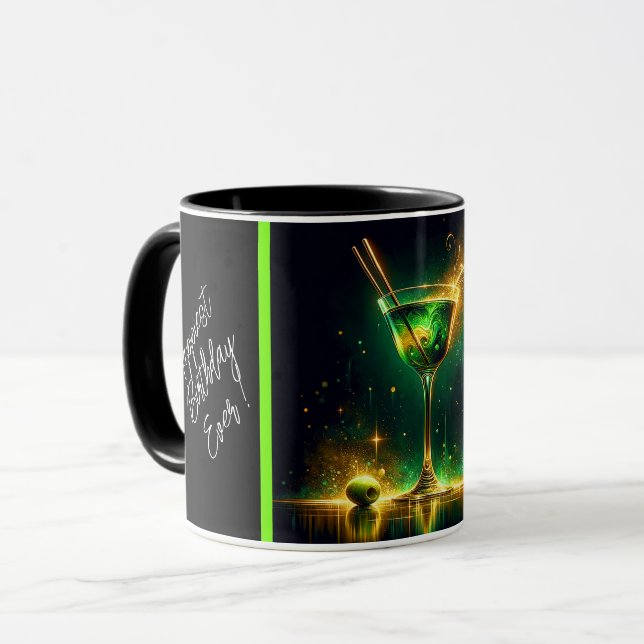 Trendy Neon Party Time Personalized Mug (Front Left)