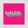 Trendy neon pink 3d typography blogger minimal square business card