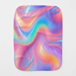 Trendy neon Pink Blue green abstract waves Baby Burp Cloth