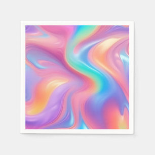Trendy neon Pink Blue green abstract waves Napkins