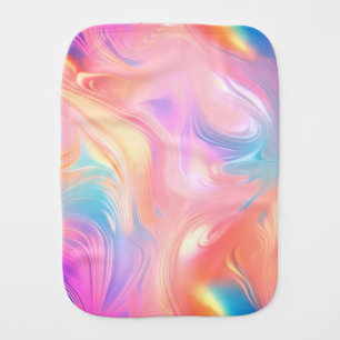 Trendy neon Pink Blue yellow abstract waves Baby Burp Cloth
