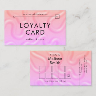 Trendy Neon Pink Girly Beauty Salon Makeup Hair Loyalty Card