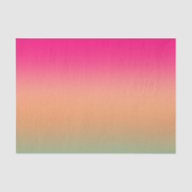 Trendy Neon Pink green and sandy brown Tissue Paper (Front)