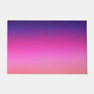 Trendy neon pink purple and light orange gradient  doormat
