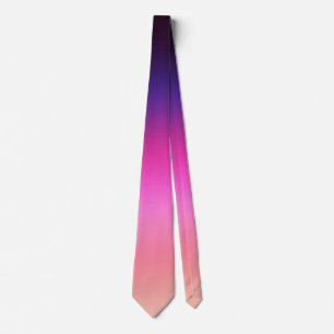 Trendy neon pink purple and light orange gradient neck tie