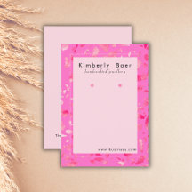 Trendy Neon Pink Terrazzo Earring Display 