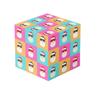 Trendy Neon Santa Sunglasses Pattern Retro Cube