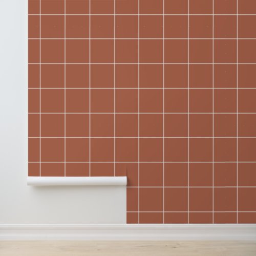 Trendy Neutral Red_Brown Clay 6 Grid Wallpaper